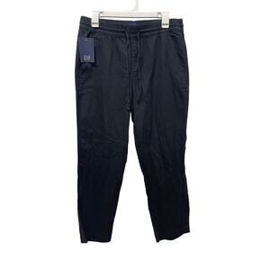 Gap Women's high rise cotton pants straight leg pull-on black size medium NWT